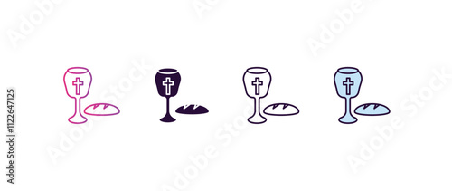 communion gradient, line, filled, colored icon. editable vector from religion concept. four different style communion icon isolated on white background