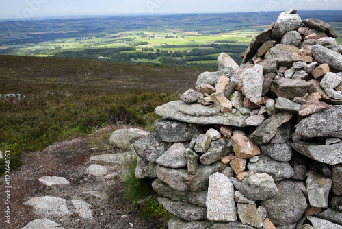 Eastward view of the surounding Aberdeenshire countryside from the little oxen craig summit - Bennachie - Inverurie - Scotland - UK photo