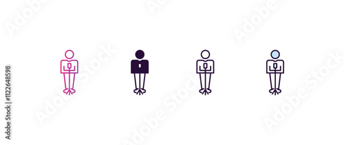 man singing gradient, line, filled, colored icon. editable vector from people concept. four different style man singing icon isolated on white background