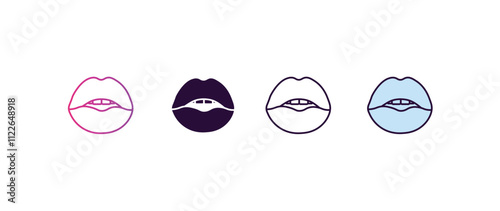 seductive gradient, line, filled, colored icon. editable vector from people concept. four different style seductive icon isolated on white background