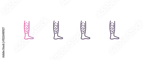 hairy gradient, line, filled, colored icon. editable vector from people concept. four different style hairy icon isolated on white background