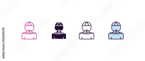 amazonian gradient, line, filled, colored icon. editable vector from people concept. four different style amazonian icon isolated on white background