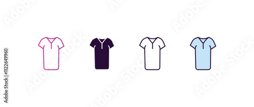 tunic gradient, line, filled, colored icon. editable vector from fashion concept. four different style tunic icon isolated on white background