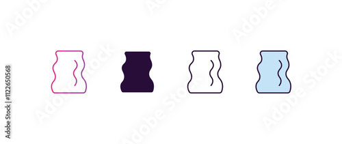 rag gradient, line, filled, colored icon. editable vector from fashion concept. four different style rag icon isolated on white background