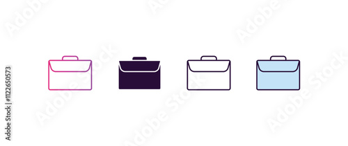 book bag gradient, line, filled, colored icon. editable vector from fashion concept. four different style book bag icon isolated on white background