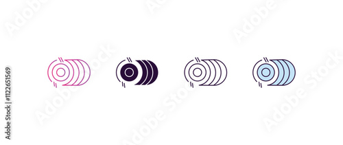 bale of hay gradient, line, filled, colored icon. editable vector from farming and gardening concept. four different style bale of hay icon isolated on white background