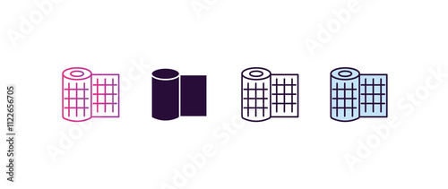 gauze gradient, line, filled, colored icon. editable vector from dentist concept. four different style gauze icon isolated on white background