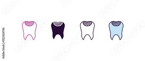 filler gradient, line, filled, colored icon. editable vector from dentist concept. four different style filler icon isolated on white background