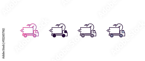 express delivery gradient, line, filled, colored icon. editable vector from delivery concept. four different style express delivery icon isolated on white background