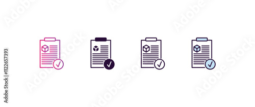 delivery list gradient, line, filled, colored icon. editable vector from delivery concept. four different style delivery list icon isolated on white background