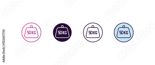 weight limit gradient, line, filled, colored icon. editable vector from delivery concept. four different style weight limit icon isolated on white background