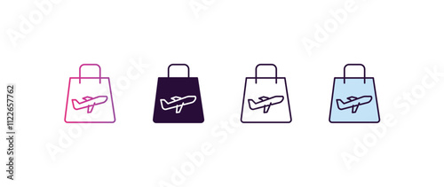 duty free gradient, line, filled, colored icon. editable vector from delivery concept. four different style duty free icon isolated on white background