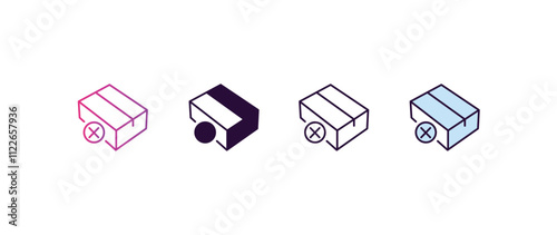 delivery cancelled gradient, line, filled, colored icon. editable vector from delivery concept. four different style delivery cancelled icon isolated on white background