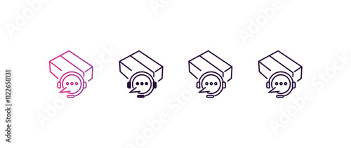customer support gradient, line, filled, colored icon. editable vector from delivery concept. four different style customer support icon isolated on white background
