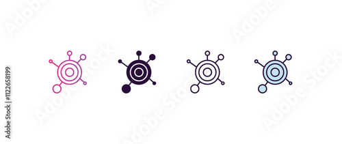 decentralized  gradient, line, filled, colored icon. editable vector from cryptocurrency concept. four different style decentralized  icon isolated on white background