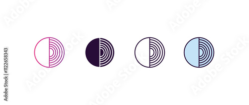 tor  gradient, line, filled, colored icon. editable vector from cryptocurrency concept. four different style tor  icon isolated on white background