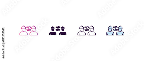 peer to peer  gradient, line, filled, colored icon. editable vector from cryptocurrency concept. four different style peer to peer  icon isolated on white background