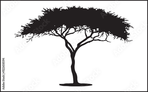 set of trees silhouettes