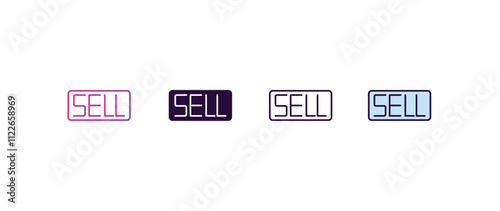 sell  gradient, line, filled, colored icon. editable vector from cryptocurrency concept. four different style sell  icon isolated on white background