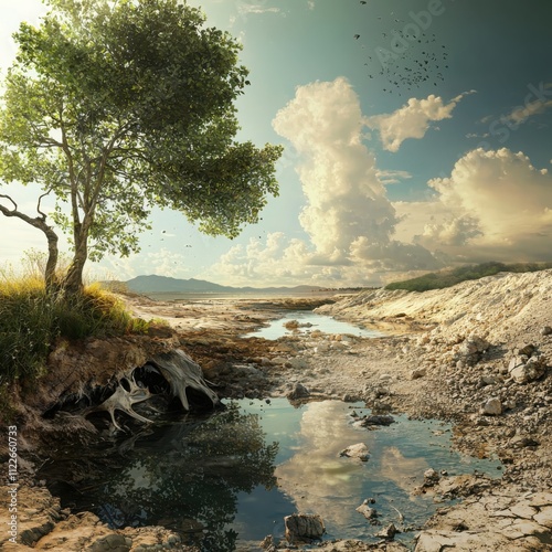 Transforming landscapesthe impact of climate change on earth's ecosystems global perspectives visual insights on environmental shifts photo