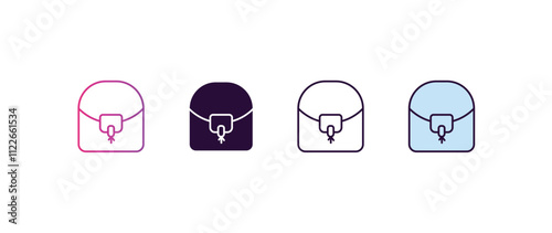 hobo bag gradient, line, filled, colored icon. editable vector from clothes concept. four different style hobo bag icon isolated on white background