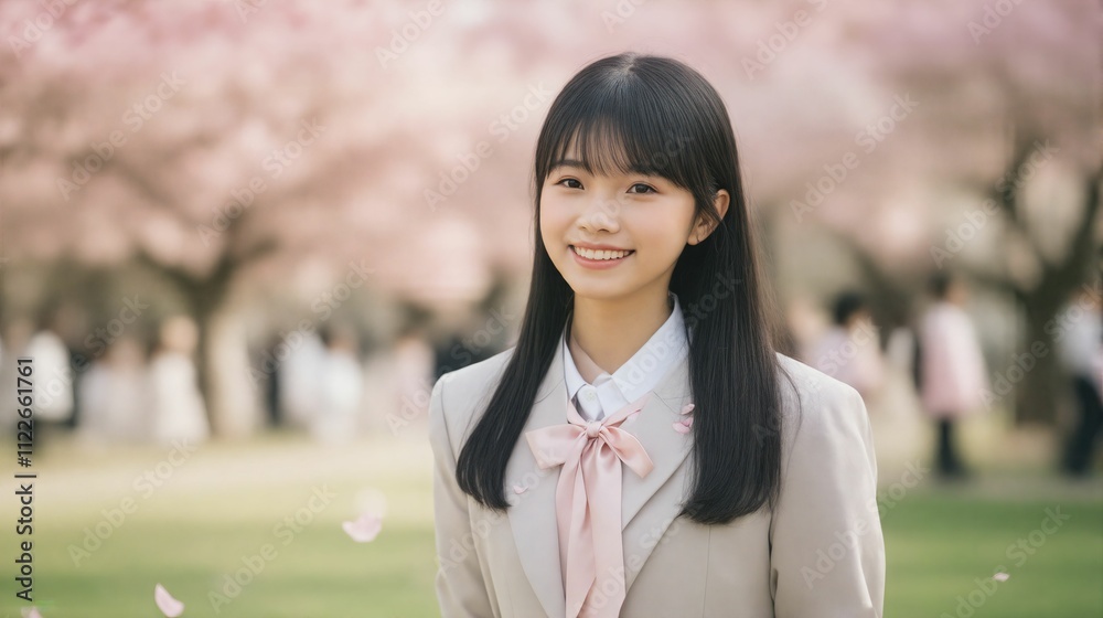 卒業式の日の女子中学生/Junior high school girls on graduation day 卒業式の日の女子中学生/Junior high school girls on graduation day