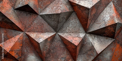 A tactile geometric background texture with a grunge effect and angular shapes, ideal for a rugged and urban aesthetic.