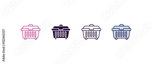 dumpster gradient, line, filled, colored icon. editable vector from cleaning concept. four different style dumpster icon isolated on white background