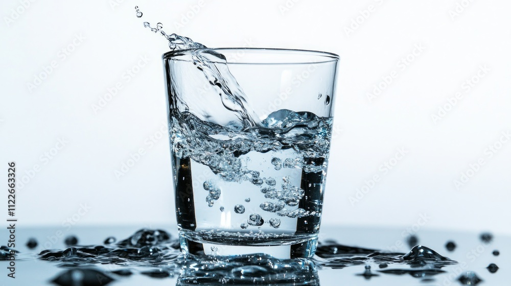 glass of water in white background glass of water in white background