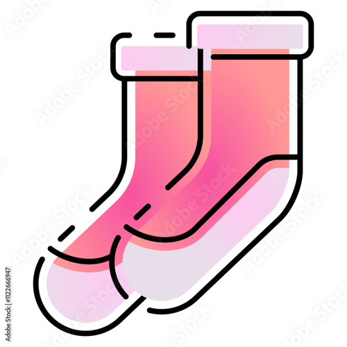 socks icon with gradient line style. Suitable for website design, logo, app, UI and etc. Based on the size of the icon in general, so it can be reduced.