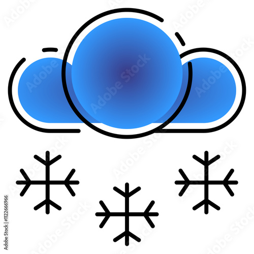 snowy icon with gradient line style. Suitable for website design, logo, app, UI and etc. Based on the size of the icon in general, so it can be reduced.