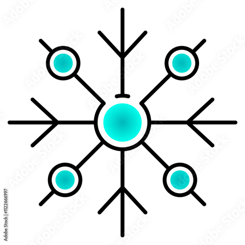 snowflake icon with gradient line style. Suitable for website design, logo, app, UI and etc. Based on the size of the icon in general, so it can be reduced.