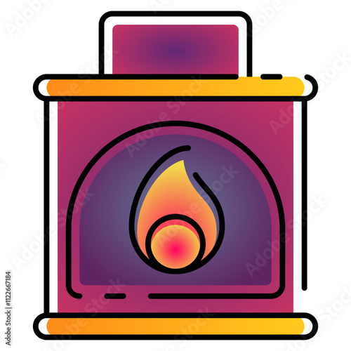 fireplace icon with gradient line style. Suitable for website design, logo, app, UI and etc. Based on the size of the icon in general, so it can be reduced.