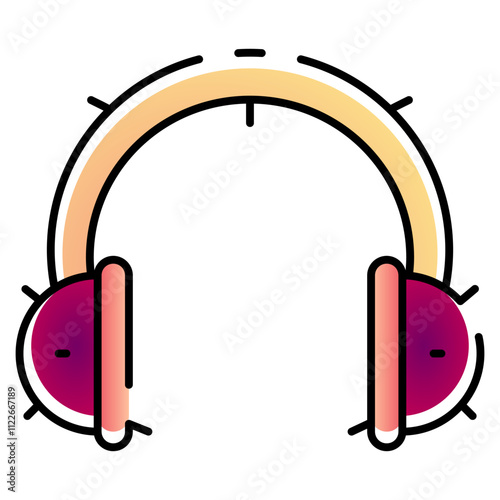 earmuffs icon with gradient line style. Suitable for website design, logo, app, UI and etc. Based on the size of the icon in general, so it can be reduced.