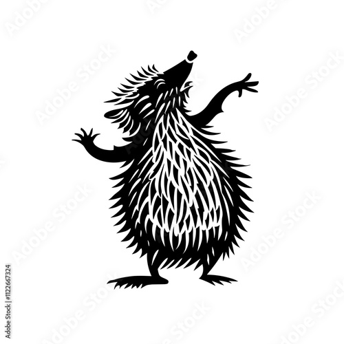 Hedgehog Dancing silhouette vector illustration