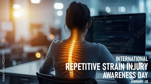 International Repetitive Strain Injury Awareness Day, Injury concept.