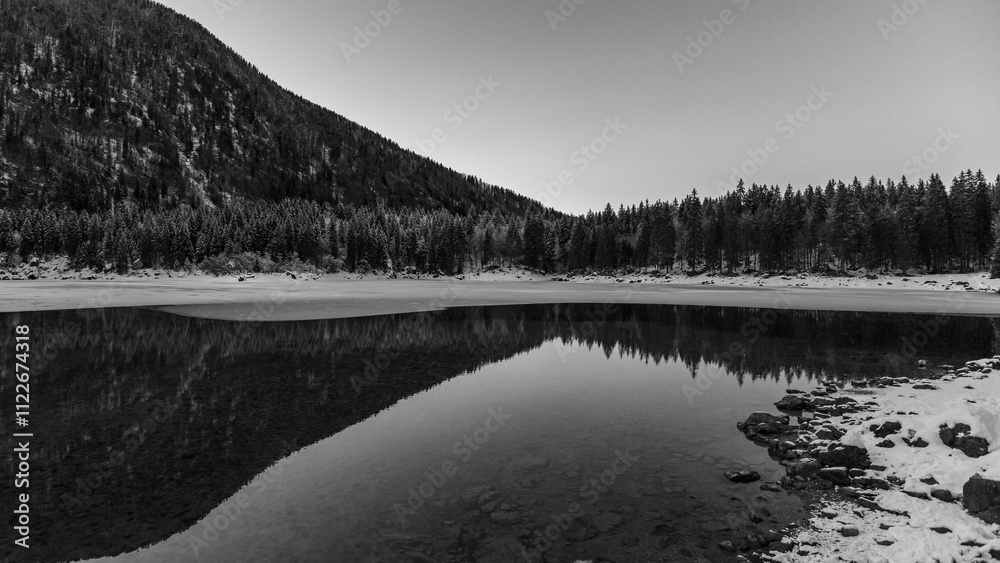 Cold evening at the lakes of Fusine