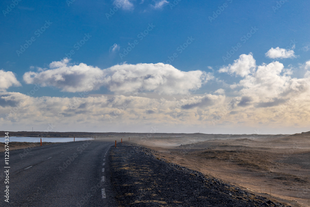 Iceland in a cold march day