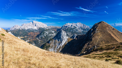 Obraz na płótnie Autumn colors are exploding in the woods of Carnic Alps w salonie