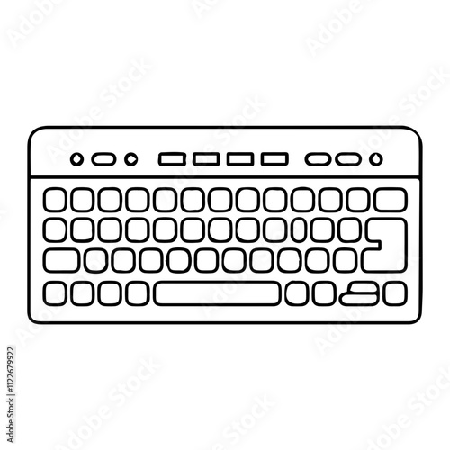 Flat Icon of Keyboard - Computer Input and Technology Symbol