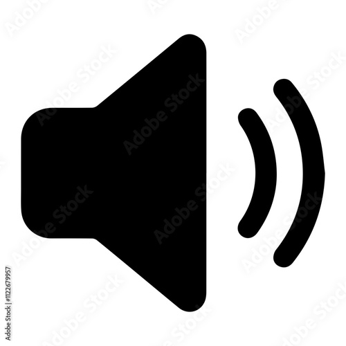 Flat Icon of Audio - Sound and Technology Symbol