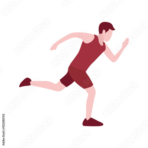 Vector Illustration of Man Jogging in the Park