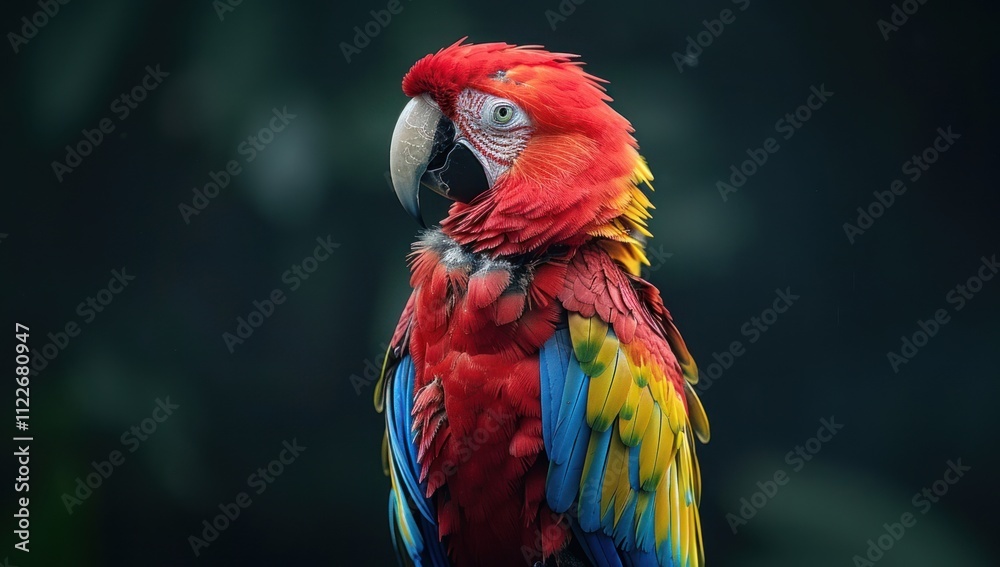 Fototapeta premium Scarlet Macaw with Vibrant Feathers