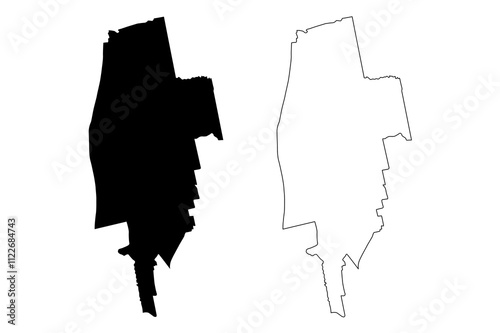 Nica Municipality (Republic of Latvia, Administrative divisions of Latvia, Municipalities and their territorial units) map vector illustration, scribble sketch Nica map