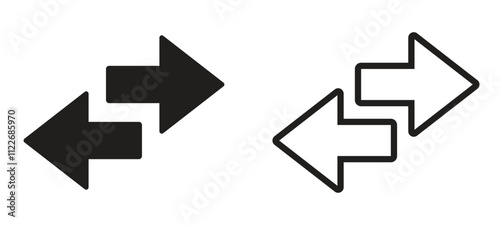 transfer icon, exchange arrow icon, swap icon with two arrows, data transfer icon for app, UI and website, arrows data transfer, vector illustration on transparent background
