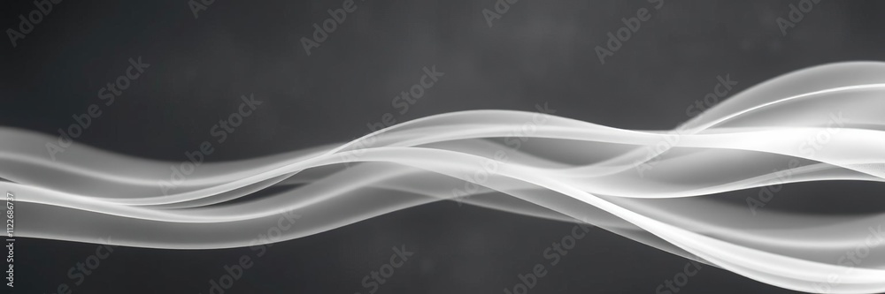 Fototapeta premium Soft focus white and gray wave on a dark gray background with subtle texture, smooth fluid, gradient blue