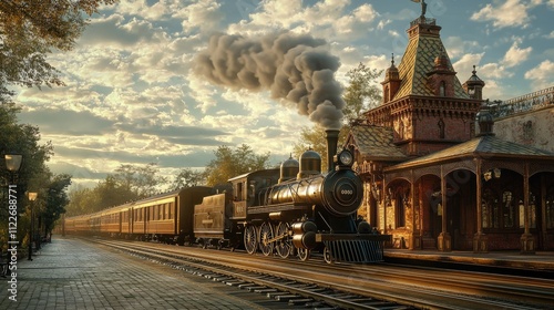 A historical train station, built between the years 1800 and 1900, that captures the golden age of railway travel.