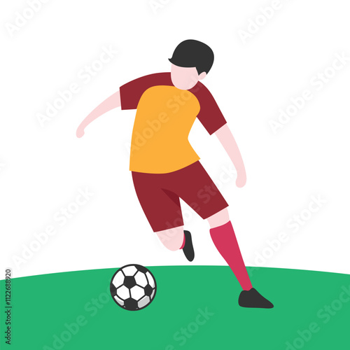Dynamic Vector Illustration of Soccer Player Kicking Ball