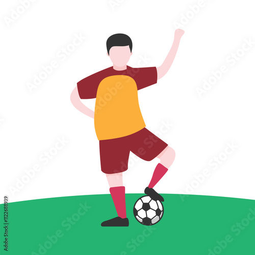 Dynamic Vector Illustration of Soccer Player Kicking Ball