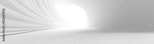 Abstract White Curving Architectural Design